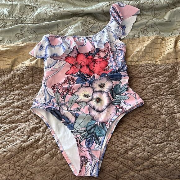 Mink Pink |  MOD CLOTH one piece one shoulder swimming suit Size S - Picture 4 of 12